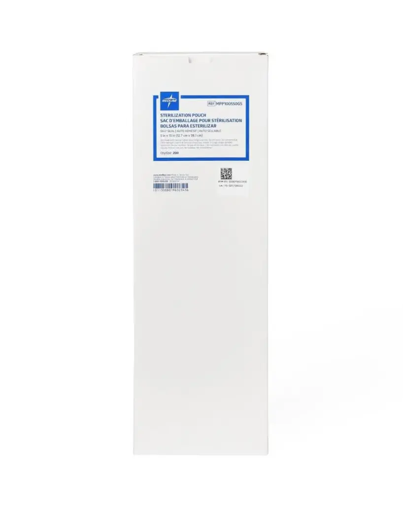 Medline Self-Sealing Steam Sterilization Pouch, 5" x 15" (12.7 cm x 38.1 cm) | MPP100550GS